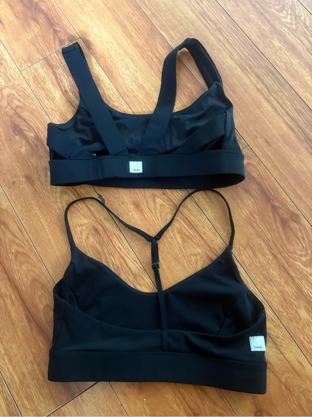 2 black Vuori bras. W stride bra